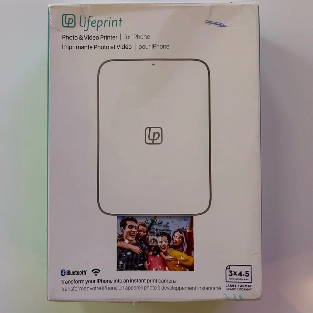 White Photo & Video Printer for iPhone